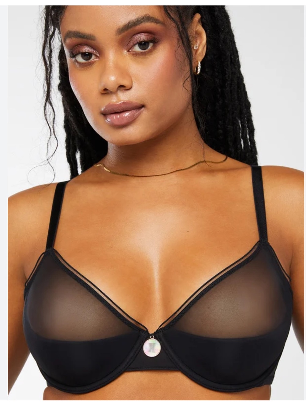 NWT Savage X Fenty X-Ray Vision Half Cup Plunge Bra Black Small
